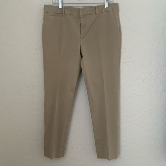 Crew & Ivy Stretch Cotton Blend Beige Women’s Pants Size 12 - Picture 1 of 10
